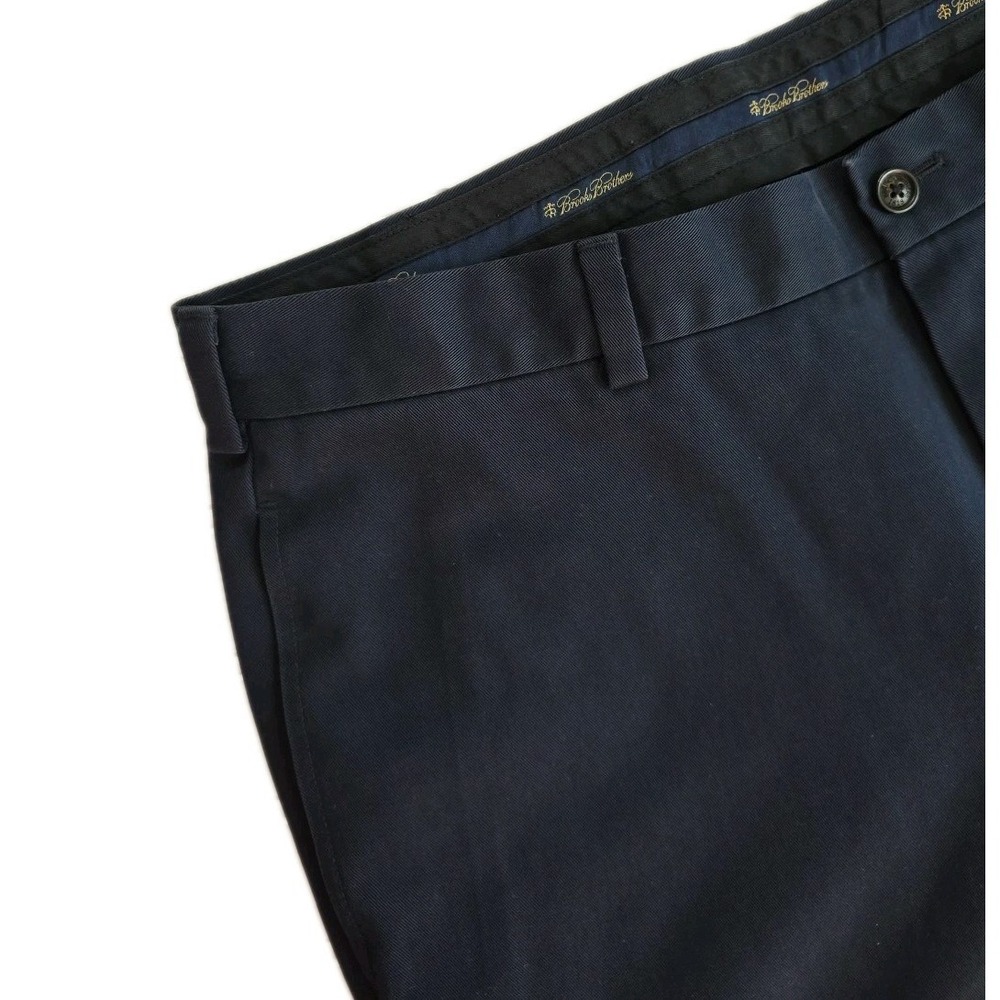 Brooks Brothers Advantage Chino Clark Fit Cotton Trousers 37X30 Navy Blue Mens